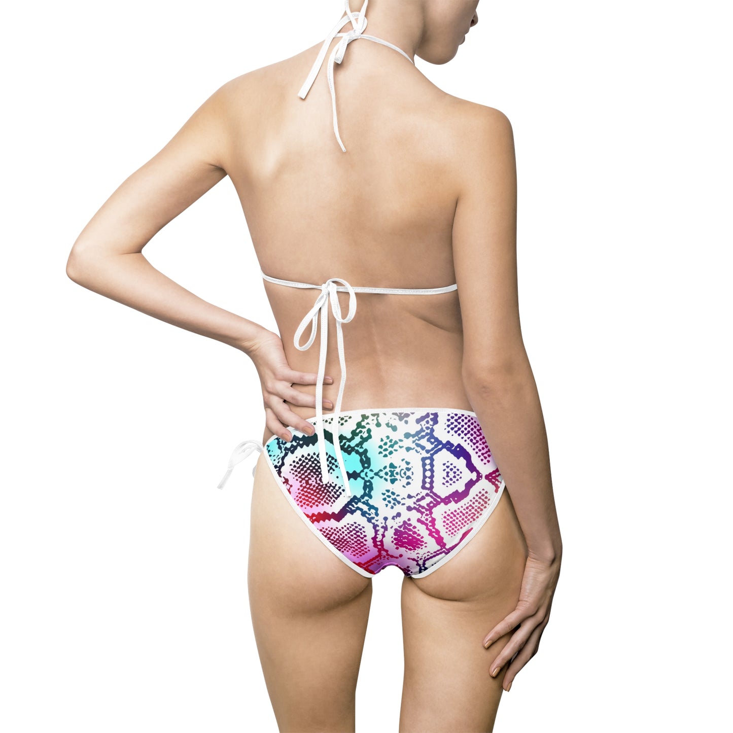 Colorful Snakeskin Women's Bikini Swimsuit - Summer Beach Ready